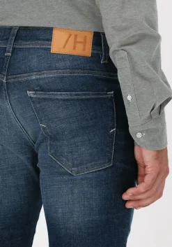 donkerblauwe selected homme slim fit jeans slim-leon 4074 d.b. superst