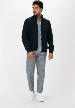donkerblauwe selected homme pantalon slhslim-noah multi check trs