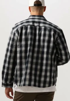 donkerblauwe selected homme overshirt slhloosemason-flannel overshirt w noos