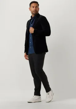 donkerblauwe selected homme pantalon slimtape-marlow mix pant