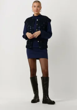 donkerblauwe semicouture gilet y2wn04