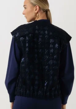 donkerblauwe semicouture gilet y2wn04