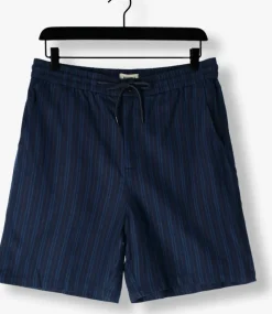 donkerblauwe shiwi korte broek men lewis linen shorts yam dye stripes