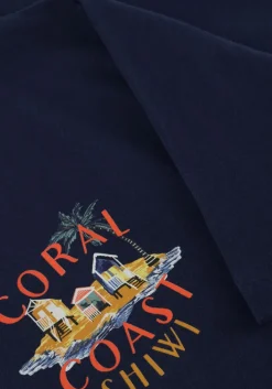 donkerblauwe shiwi t-shirt men finn relaxed t-shirt coral coast