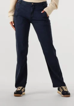 donkerblauwe summum straight leg jeans straight ultra soft stretch twill