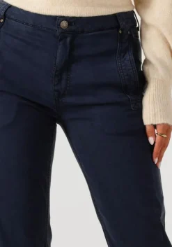 donkerblauwe summum straight leg jeans straight ultra soft stretch twill