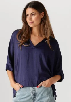 donkerblauwe summum top top short sleeves silky touch