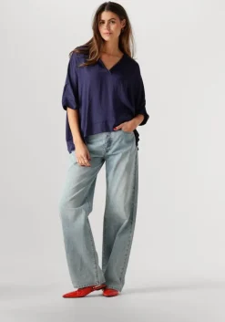 donkerblauwe summum top top short sleeves silky touch