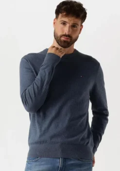 donkerblauwe tommy hilfiger trui pima org ctn cashmere crew neck