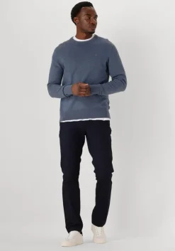 donkerblauwe tommy hilfiger trui pima org ctn cashmere crew neck