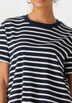donkerblauwe tommy hilfiger t-shirt slim henley gb scoop-nk ls 1