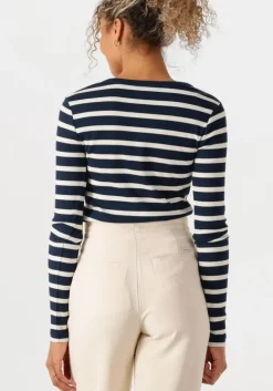 donkerblauwe tommy hilfiger top slim henley gb scoop-nk ls