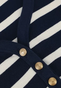 donkerblauwe tommy hilfiger top slim henley gb scoop-nk ls