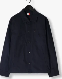 donkerblauwe tommy hilfiger jack cotton twill shirt jacket