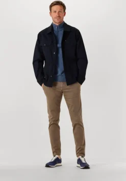 donkerblauwe tommy hilfiger jack cotton twill shirt jacket