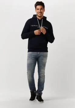 donkerblauwe tommy hilfiger sweater tommy logo hoody