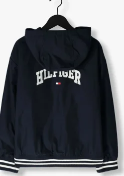 donkerblauwe tommy hilfiger jack hooded grapic bomber