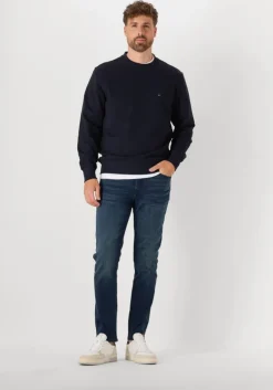 donkerblauwe tommy hilfiger trui essential terry crewneck
