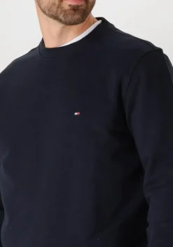 donkerblauwe tommy hilfiger trui essential terry crewneck