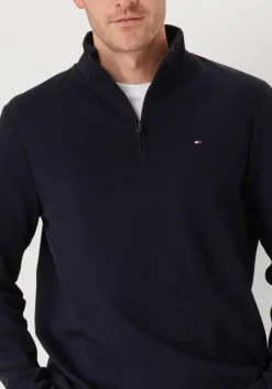 donkerblauwe tommy hilfiger trui tech 1/4 zip