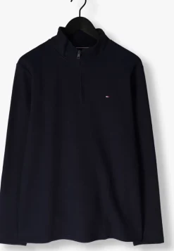 donkerblauwe tommy hilfiger trui tech 1/4 zip