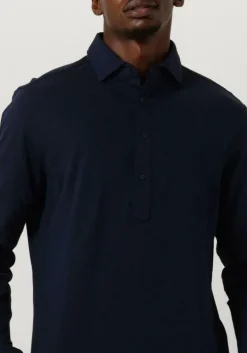 donkerblauwe tommy hilfiger casual overhemd dc pique popover rf shirt