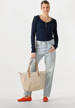 donkerblauwe tommy hilfiger top slim henley gb scoop-nk ls