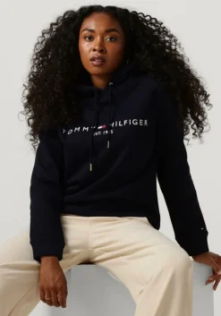 donkerblauwe tommy hilfiger trui heritage hilfiger hoodie ls