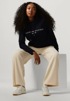 donkerblauwe tommy hilfiger trui heritage hilfiger hoodie ls