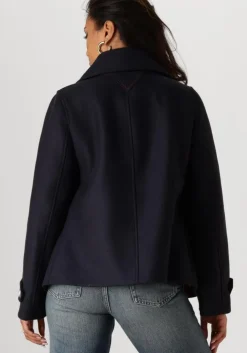 donkerblauwe tommy hilfiger jack wool blend db peacoat