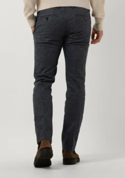 donkerblauwe tommy hilfiger pantalon bleecker fake solid wool look