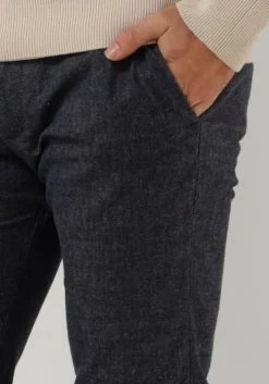 donkerblauwe tommy hilfiger pantalon bleecker fake solid wool look