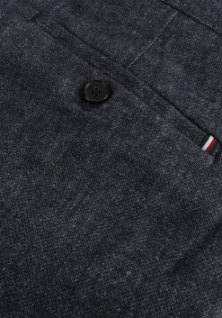 donkerblauwe tommy hilfiger pantalon bleecker fake solid wool look