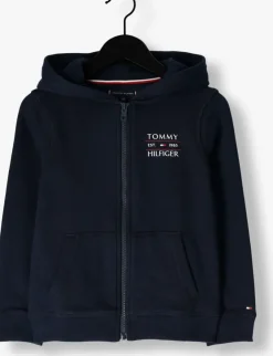 donkerblauwe tommy hilfiger vest tommy flag hilfiger zip hoodie