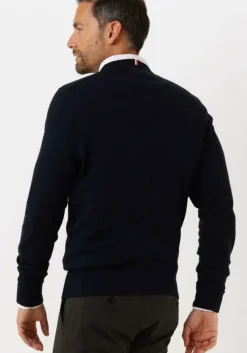 donkerblauwe tommy hilfiger trui pima org ctn cashmere crew neck