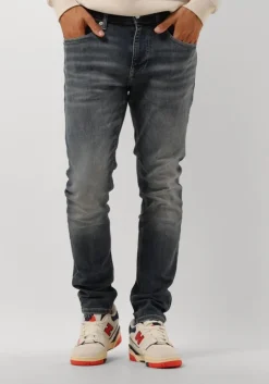 donkerblauwe tommy jeans slim fit jeans austin slim tprd dh1