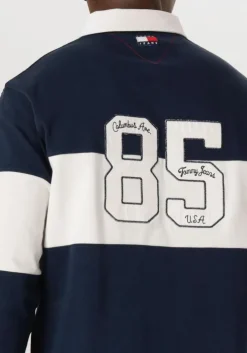 donkerblauwe tommy jeans polo tjc colorblock rugby