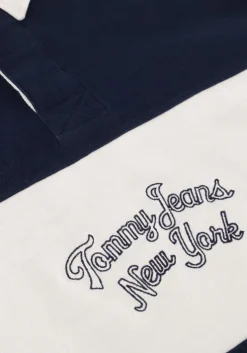 donkerblauwe tommy jeans polo tjc colorblock rugby