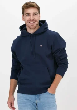 donkerblauwe tommy jeans sweater tjm regular fleece hoodie