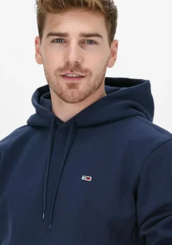 donkerblauwe tommy jeans sweater tjm regular fleece hoodie
