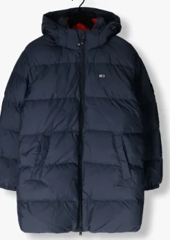 donkerblauwe tommy jeans parka's tjm essential down parka