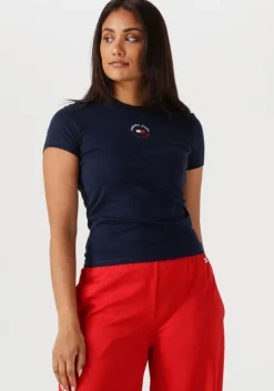 donkerblauwe tommy jeans t-shirt tjw slim essential logo 2 tee