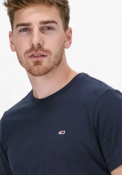 donkerblauwe tommy jeans t-shirt tjm classic jersey c neck
