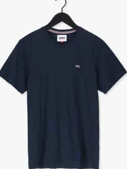 donkerblauwe tommy jeans t-shirt tjm classic jersey c neck