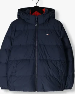 donkerblauwe tommy jeans gewatteerde jas tjm essential down