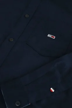 donkerblauwe tommy jeans casual overhemd tjm essential light twill shirt