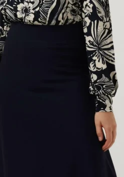 donkerblauwe vanilia midirok double punto midi skirt