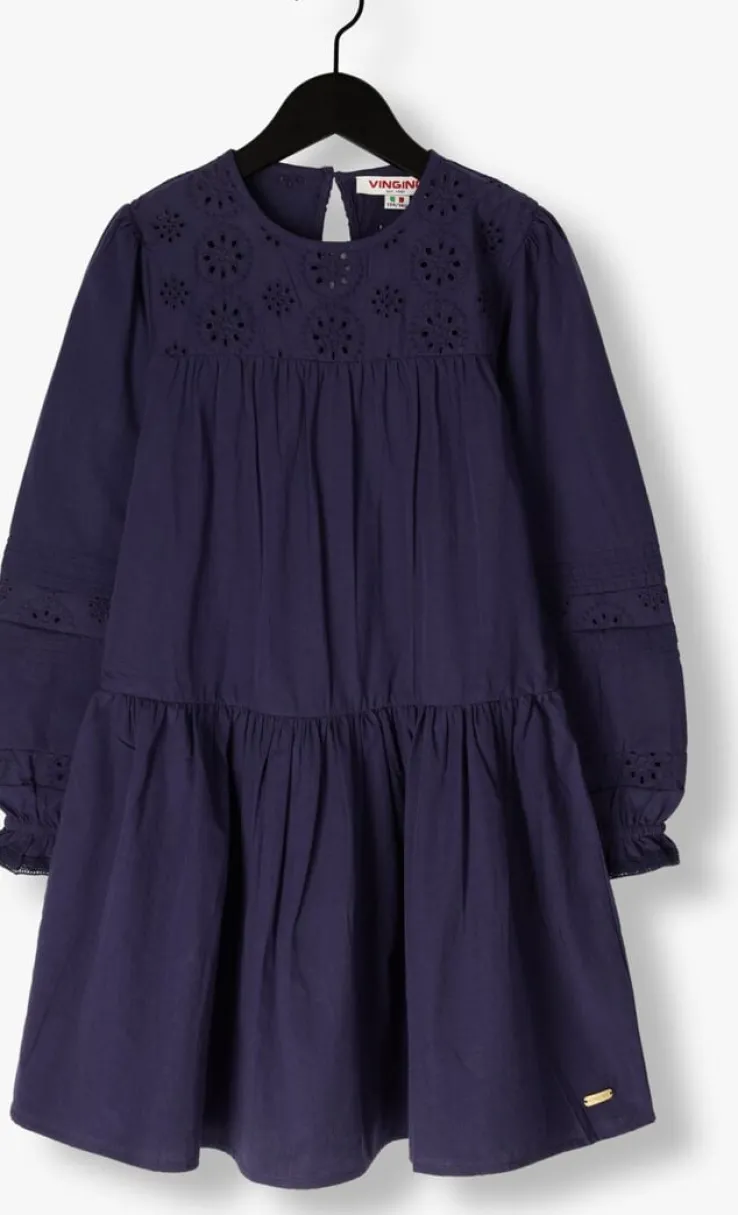 donkerblauwe vingino mini jurk parola