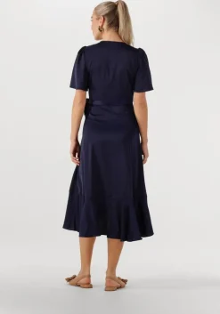donkerblauwe y.a.s. midi jurk yasthea midi wrap dress