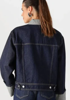 donkerblauwe y.a.s. spijkerjas yasmaria ls denim jacket s.